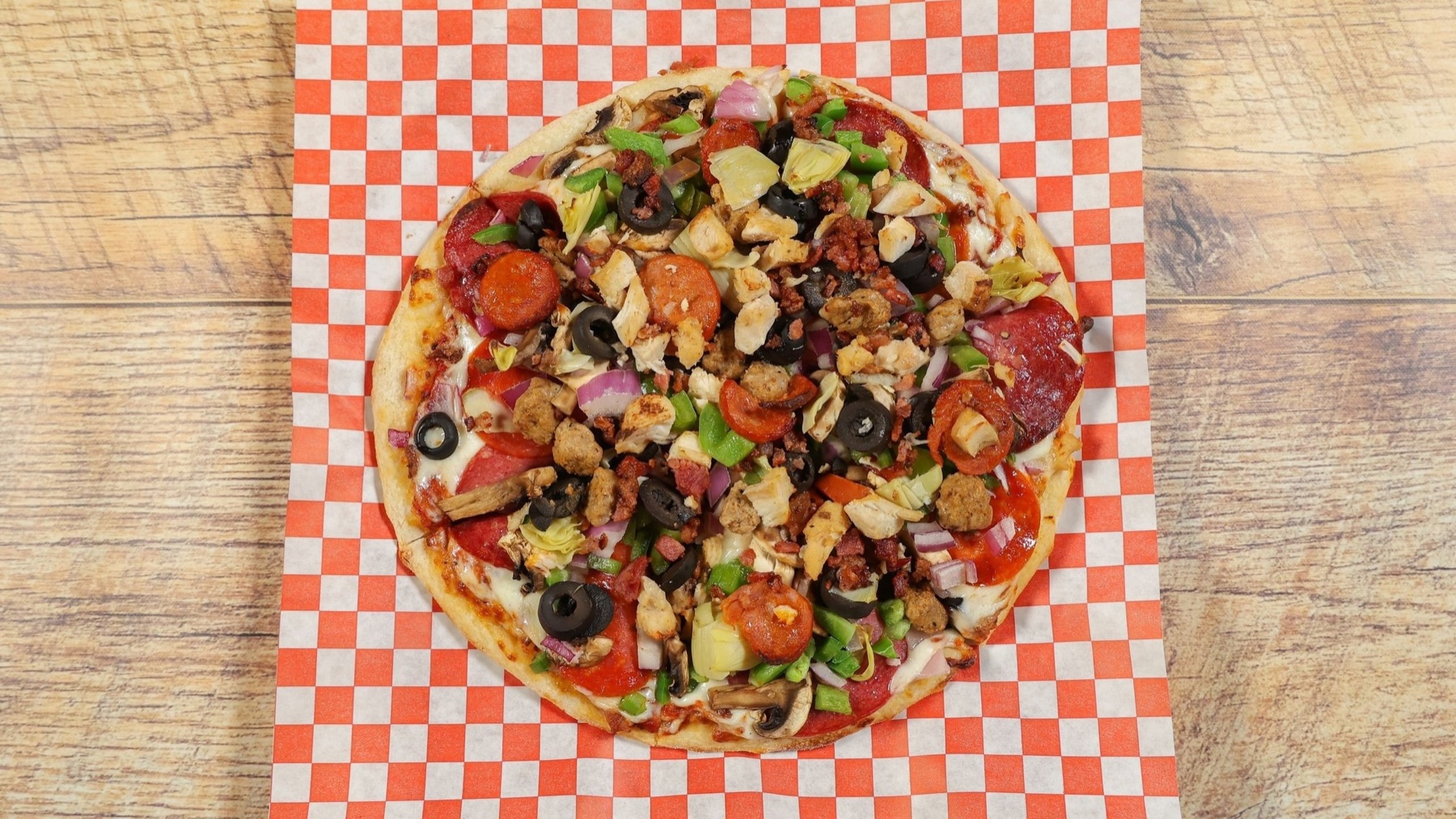 Combination pizza from Lincoln Pizza